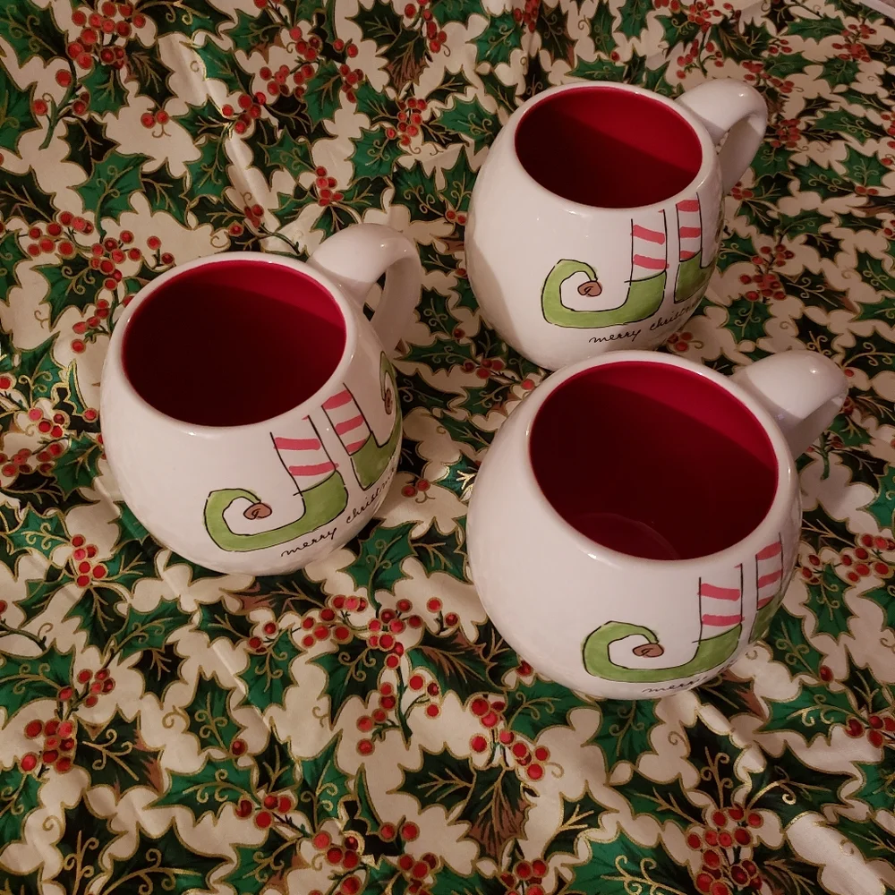Rae Dunn elf feet mugs